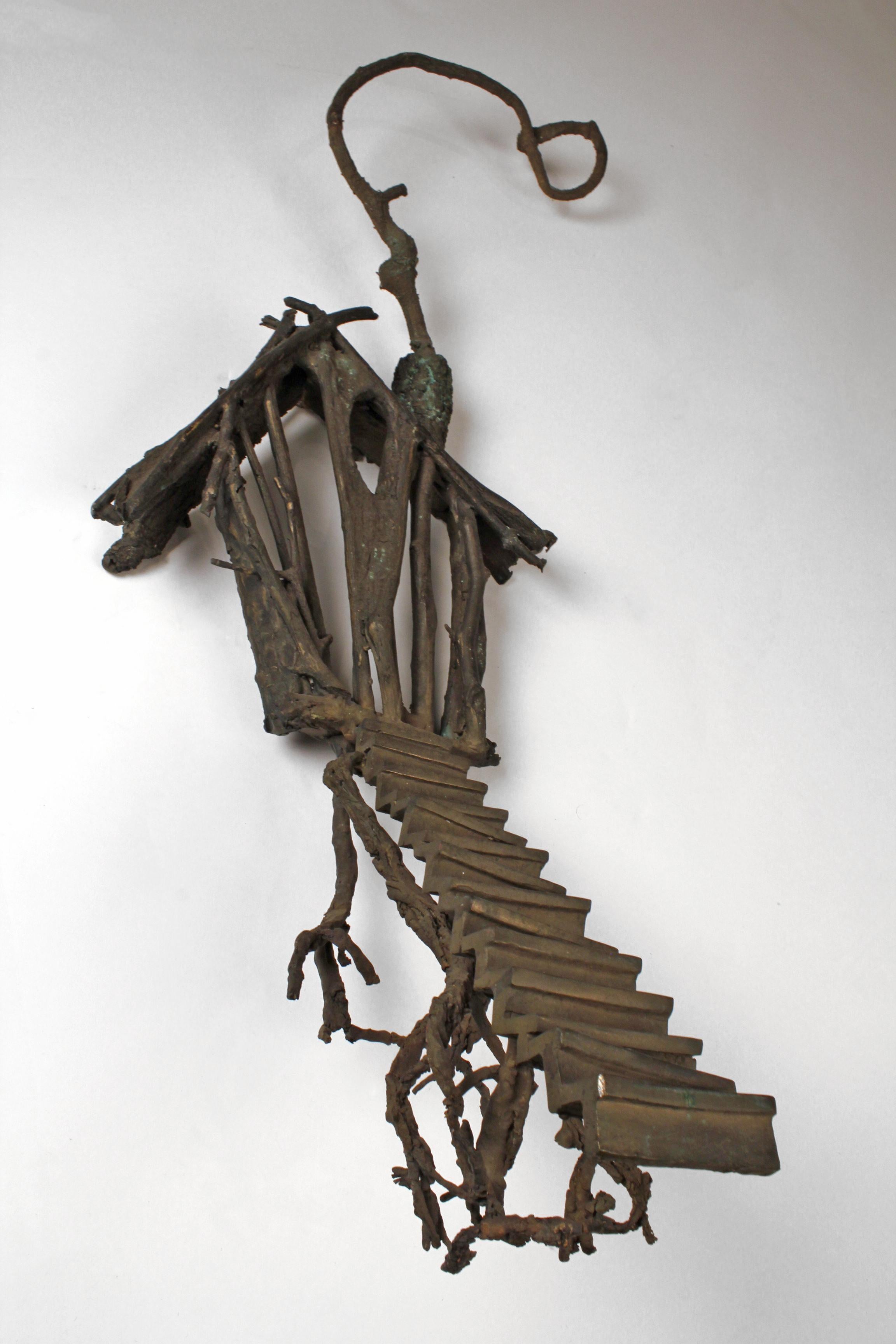 Solid Cast Bronze Brutalist Tree House Sculpture For Sale 1