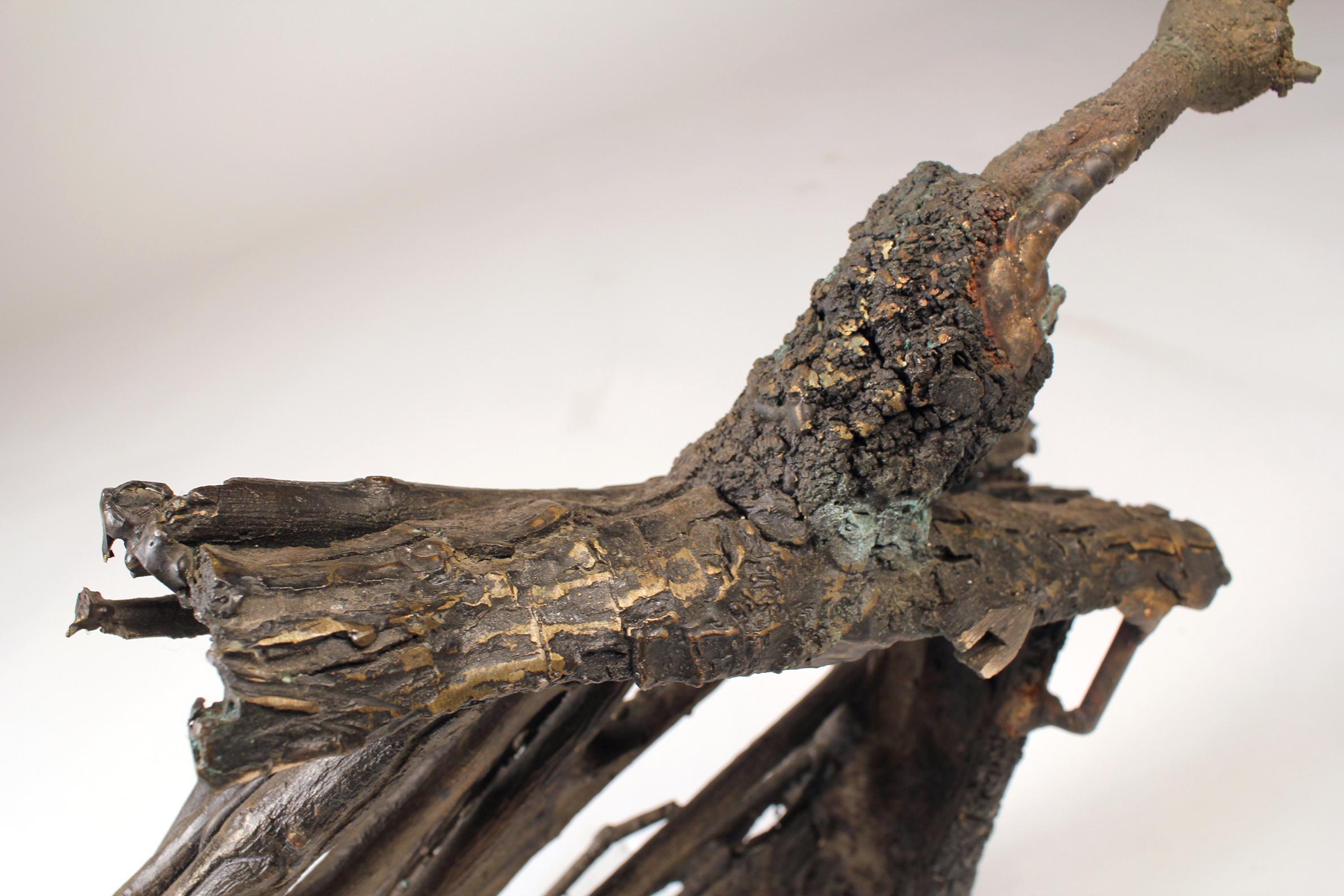 Solid Cast Bronze Brutalist Tree House Sculpture For Sale 4