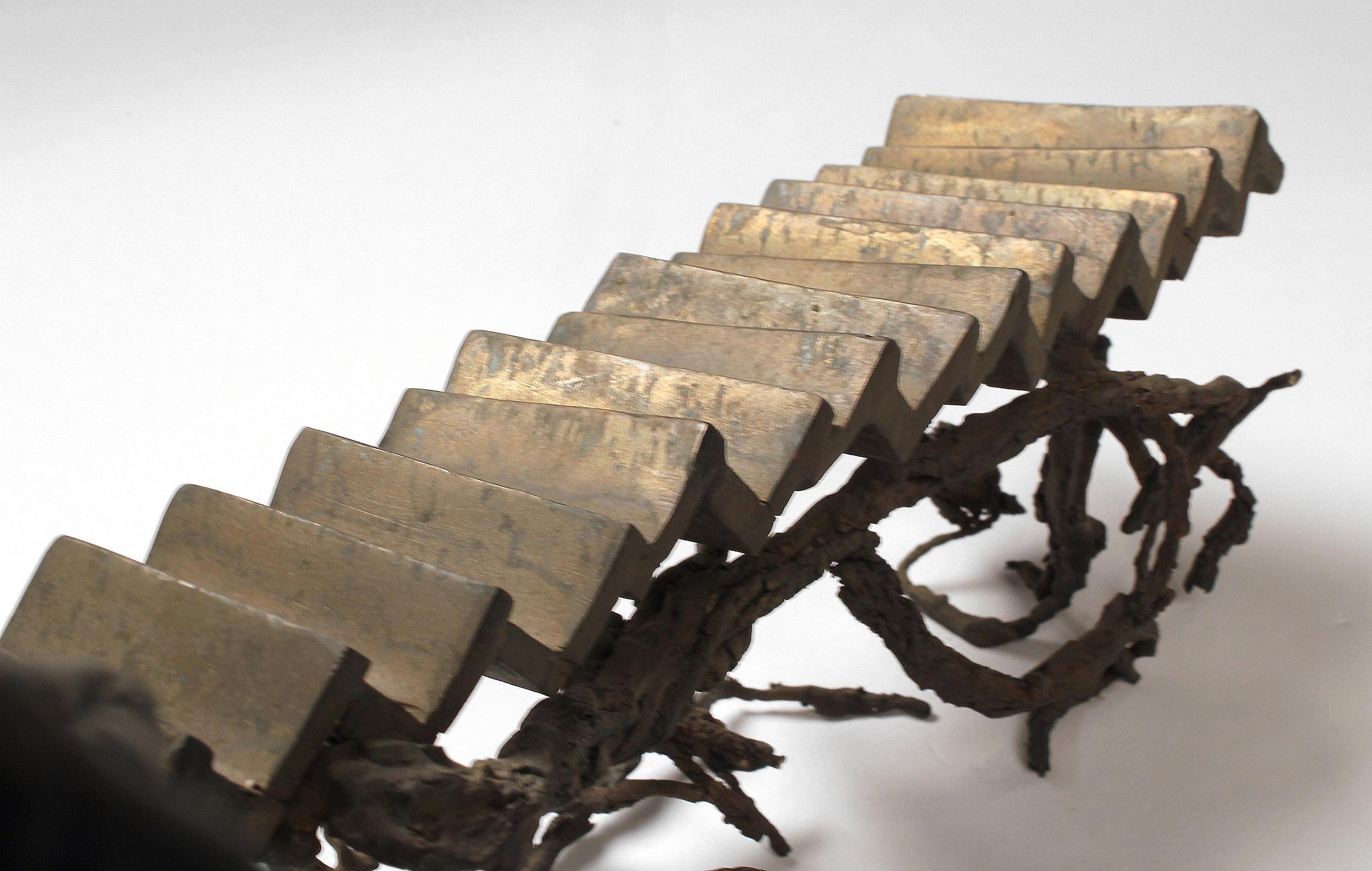 Solid Cast Bronze Brutalist Tree House Sculpture For Sale 5