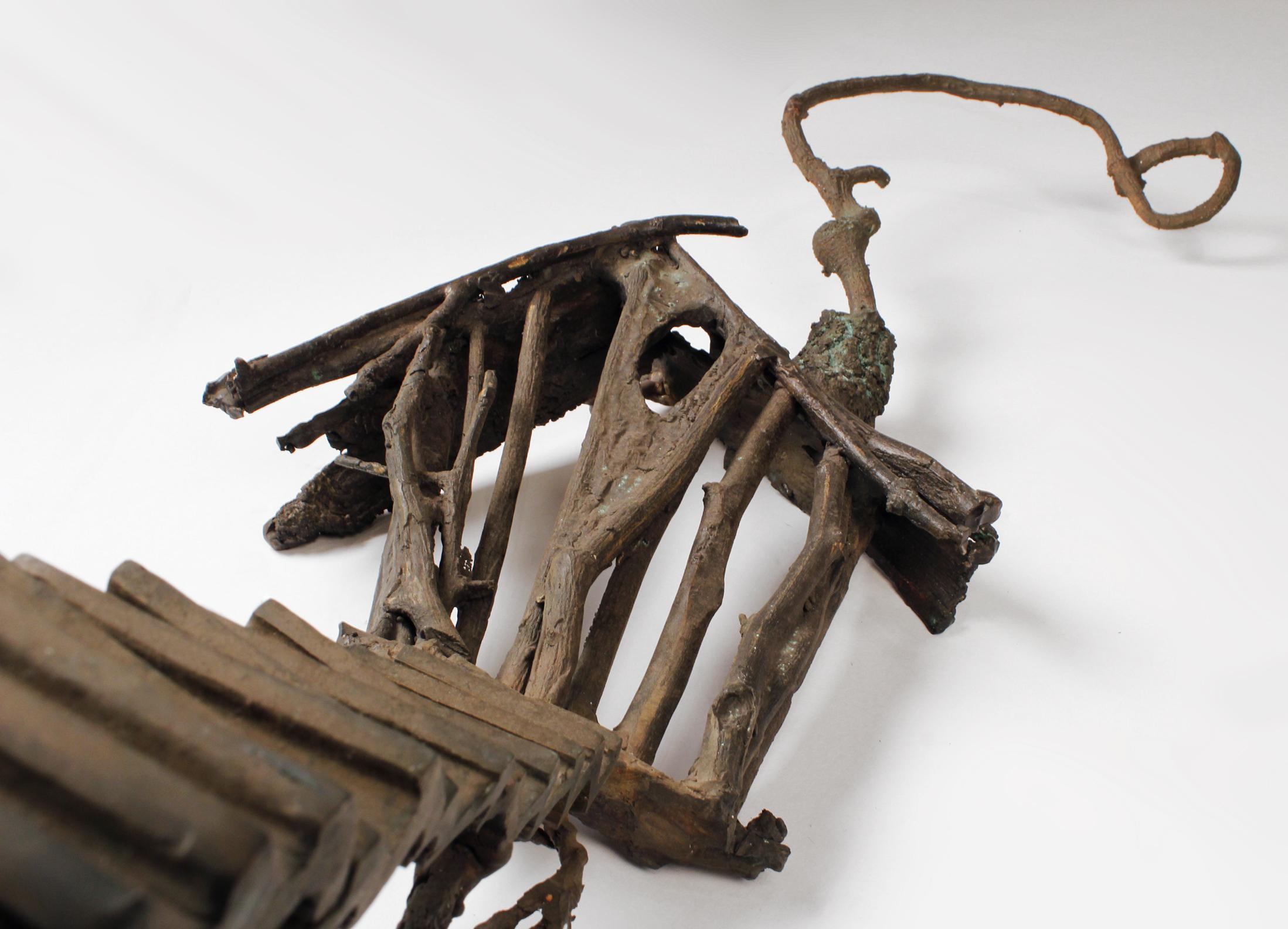 Solid Cast Bronze Brutalist Tree House Sculpture For Sale 6