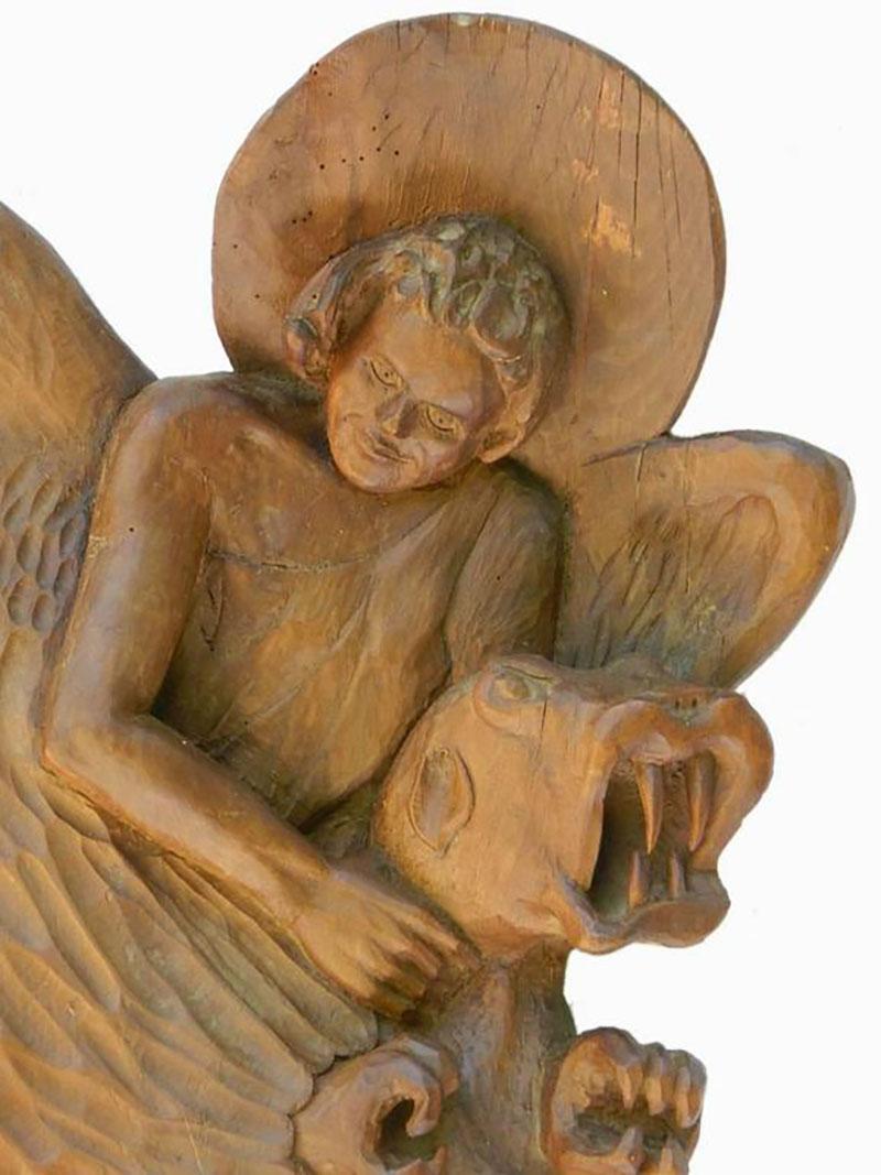 St. Michel Archangel-Skulptur von P Barlaud – Sculpture von Unknown