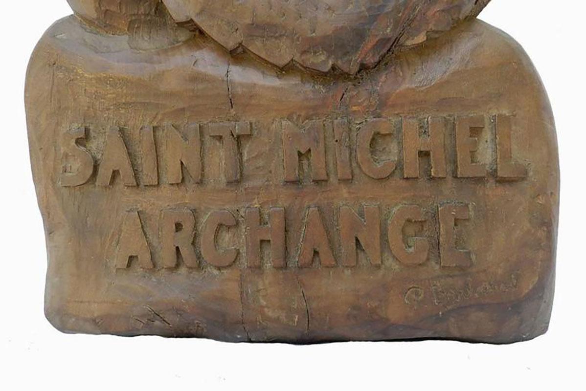 St Michel Archangel Sculpture by P Barlaud For Sale 1