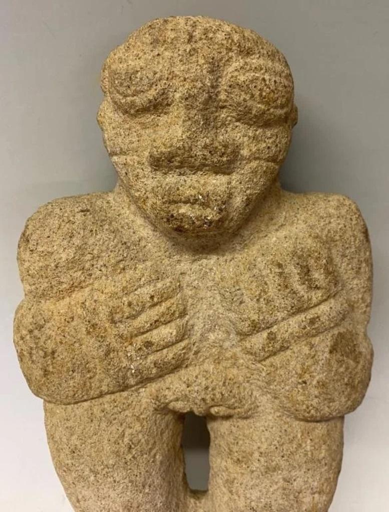 Diquis Idol , Costa Rica , carved volcanic stone 
Anthropomorphic figure 
Provenance : Private Boston collection, acquired in 1950's
Note : we do not guarantee but attribute this piece to dating back to the A.D. 1000-1500 period 
