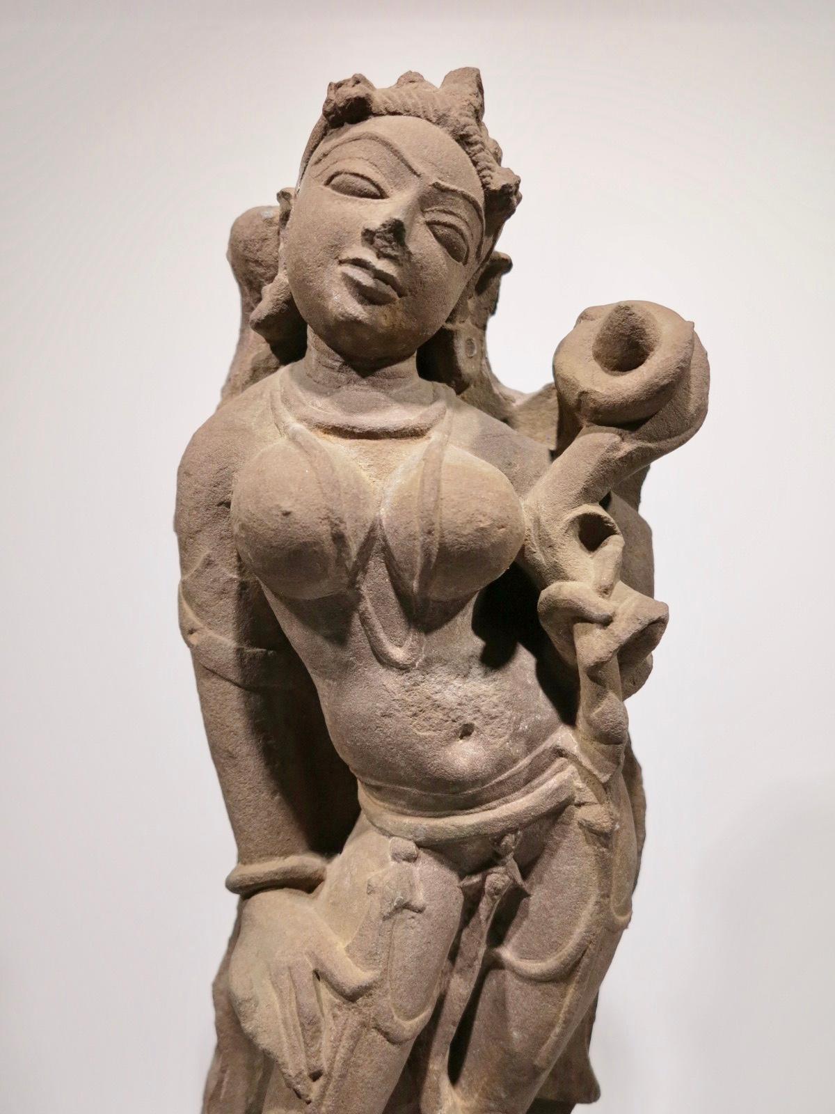 Standing Female Figure, Central India, 10th Century - Sculpture by Unknown