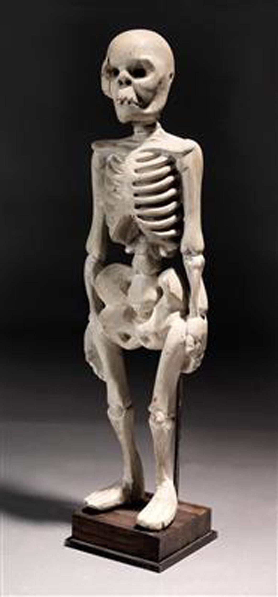 menschliches Skelett aus Holz, Südostasien im Angebot 4