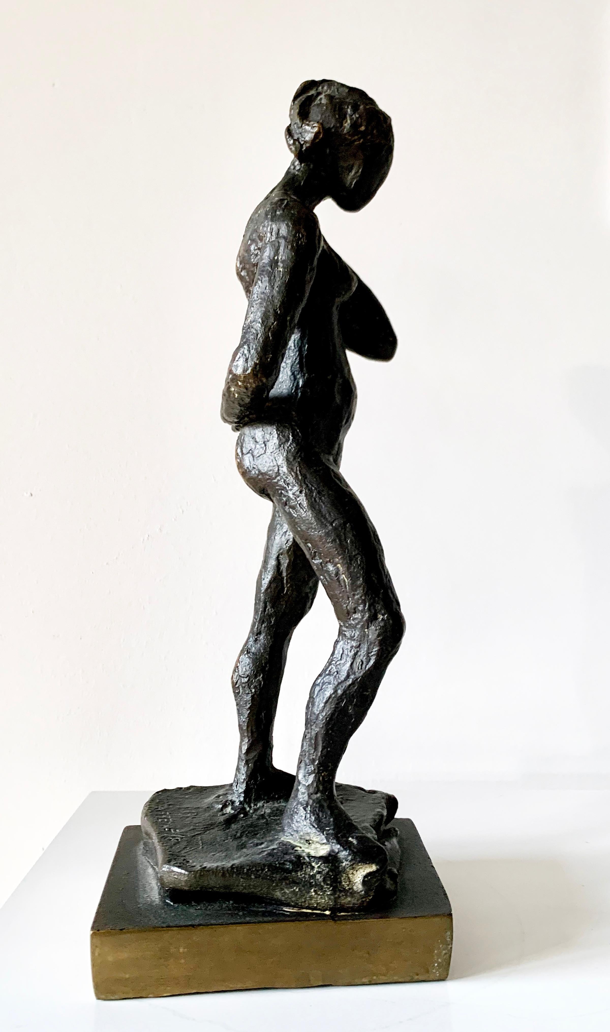 « Nu debout », sculpture en bronze - Or Nude Sculpture par Unknown