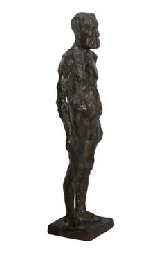 Stehender Akt, Expressionistische Bronzeskulptur, möglicherweise von Arbit Blatas