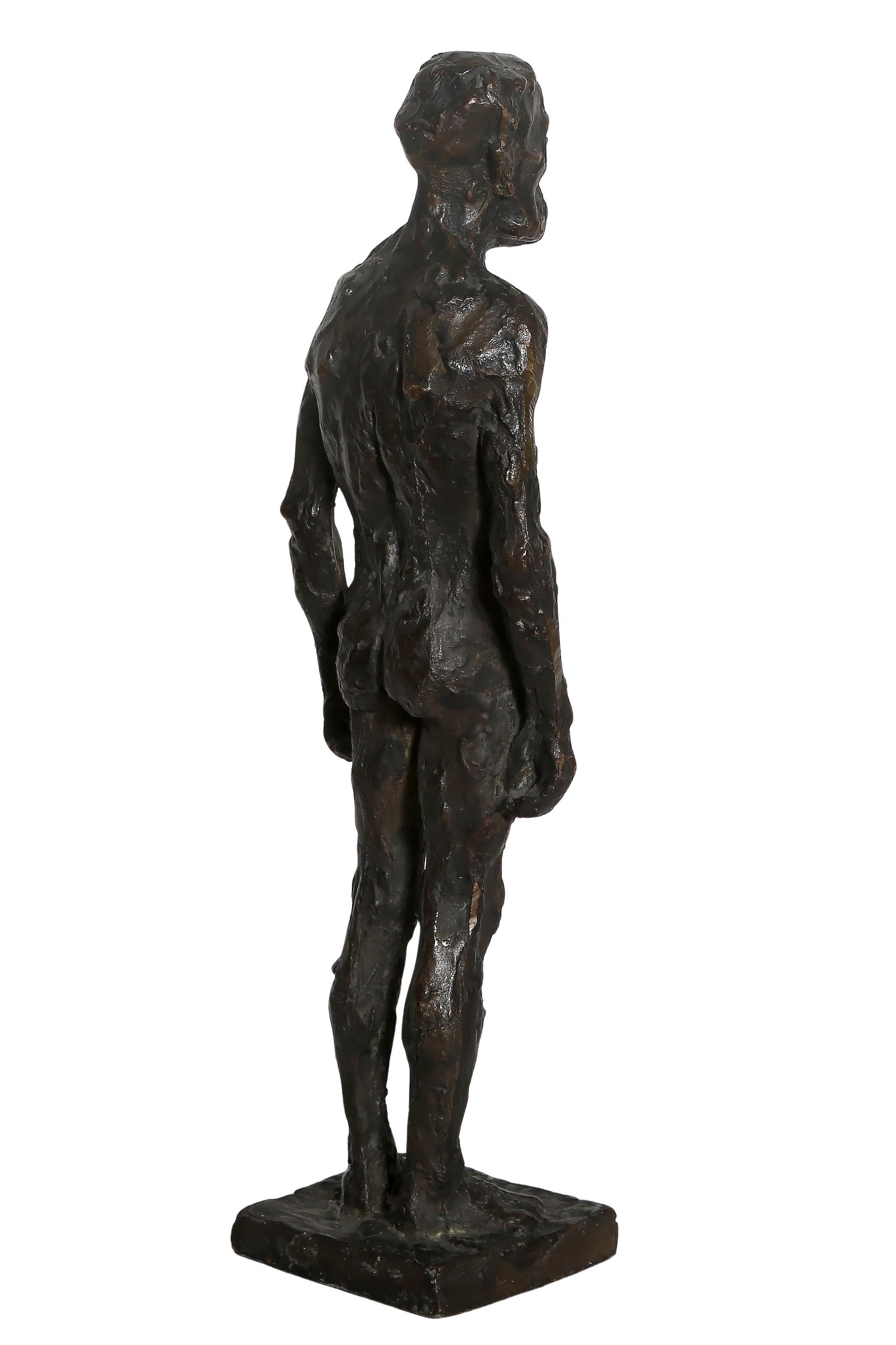 Stehender Akt, Expressionistische Bronzeskulptur, möglicherweise von Arbit Blatas (Gold), Nude Sculpture, von Unknown