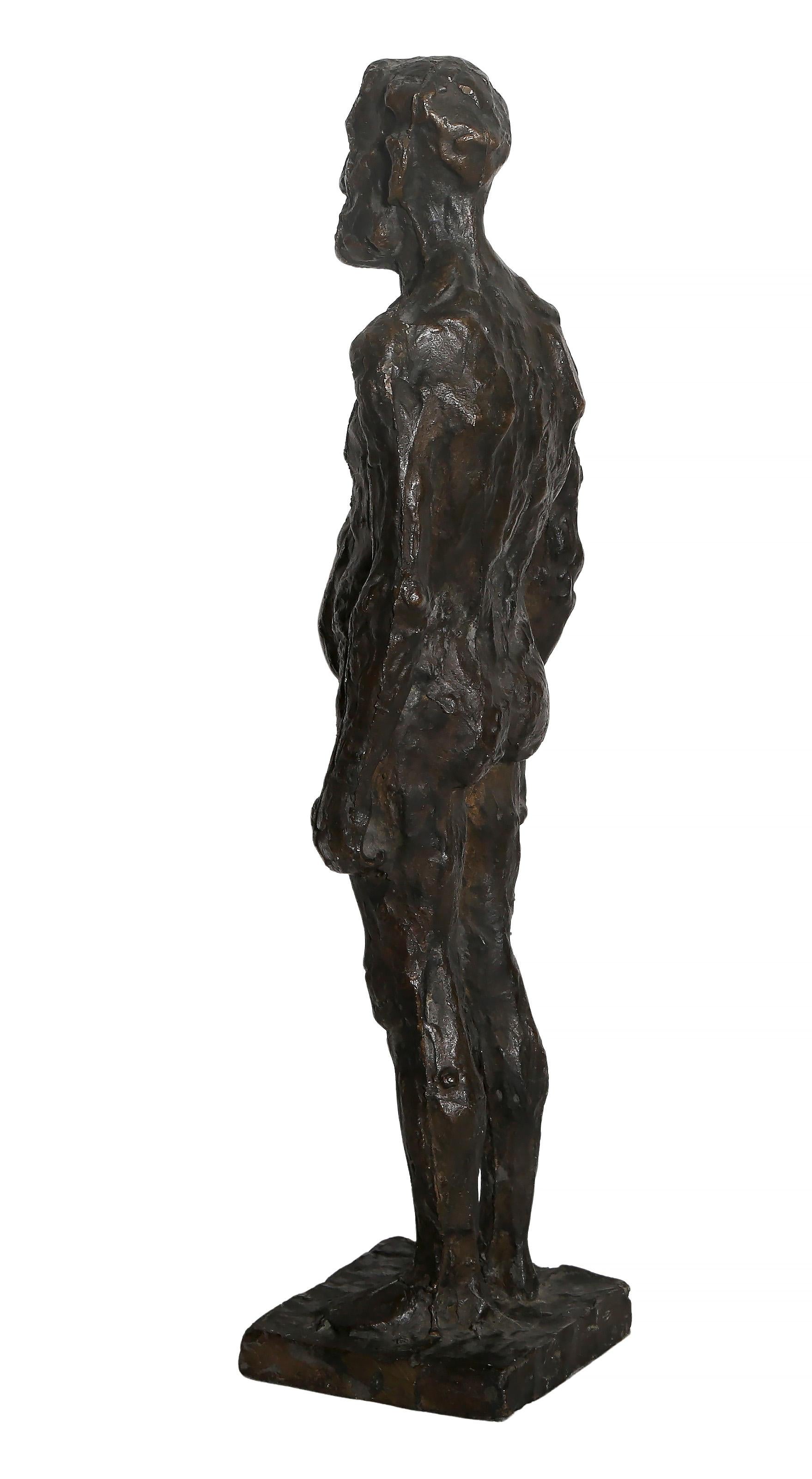 Stehender Akt, Expressionistische Bronzeskulptur, möglicherweise von Arbit Blatas im Angebot 1
