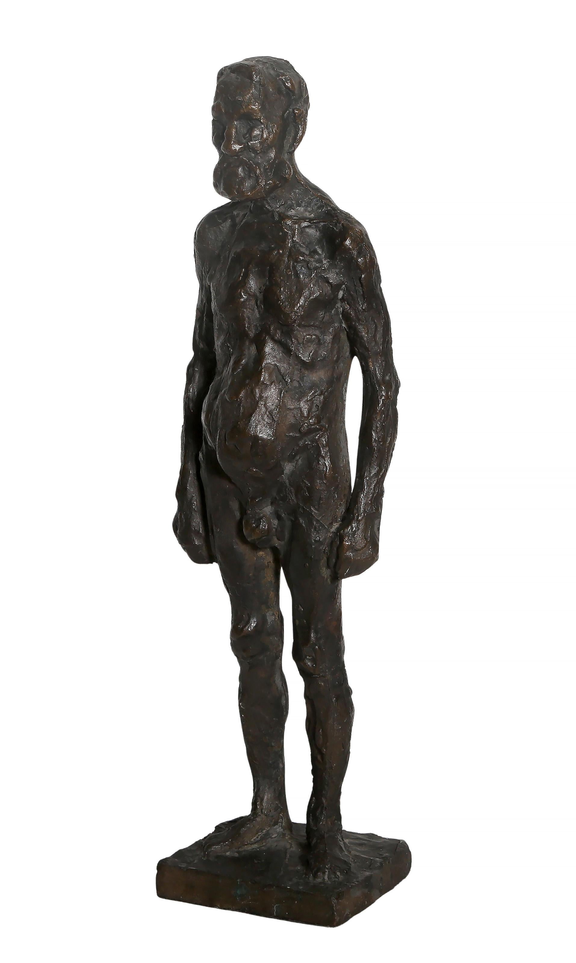 Stehender Akt, Expressionistische Bronzeskulptur, möglicherweise von Arbit Blatas im Angebot 3