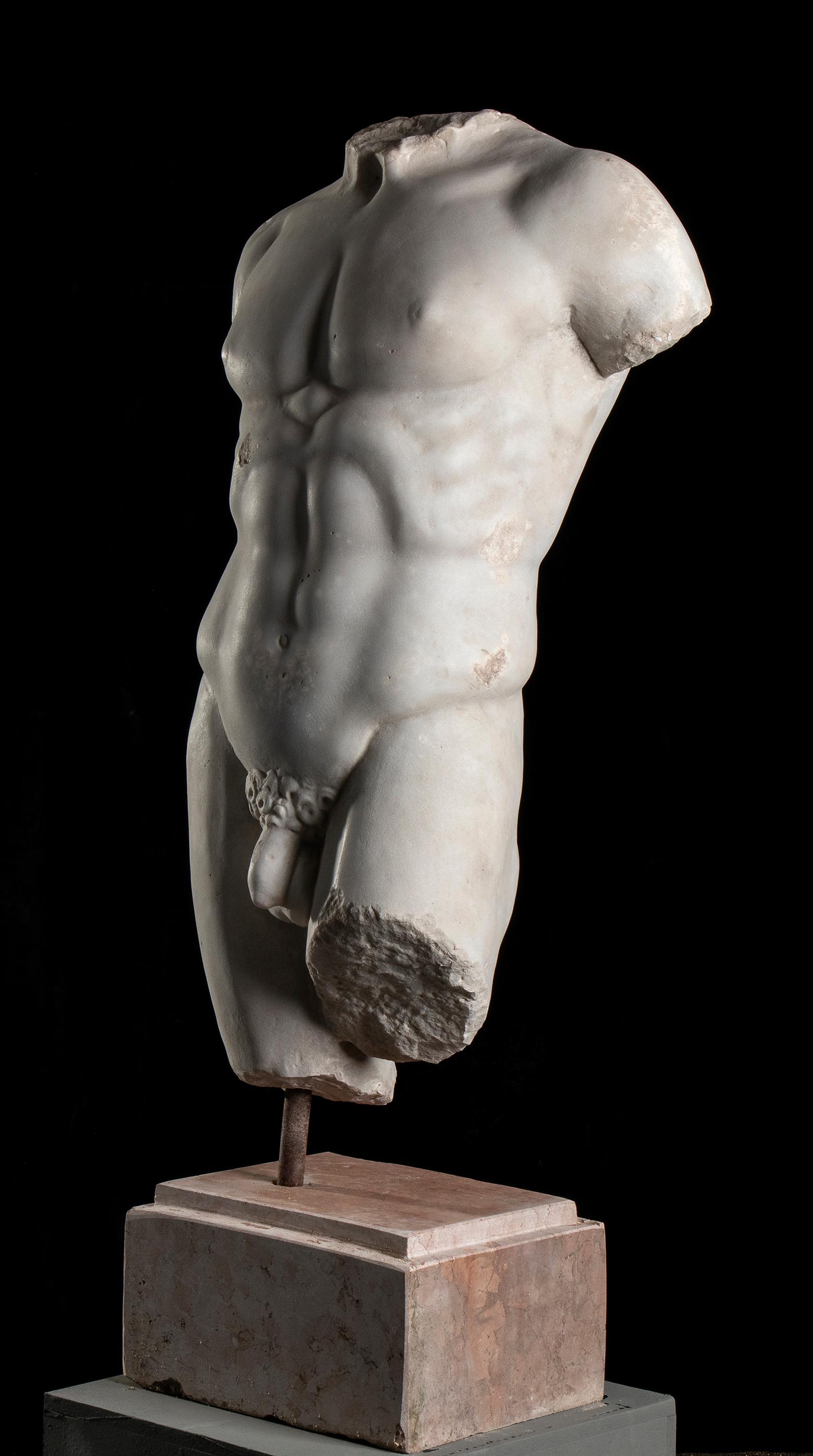 Statuary Italian Marble Sculpture of Torso Classical Roman of Athlete or God 3