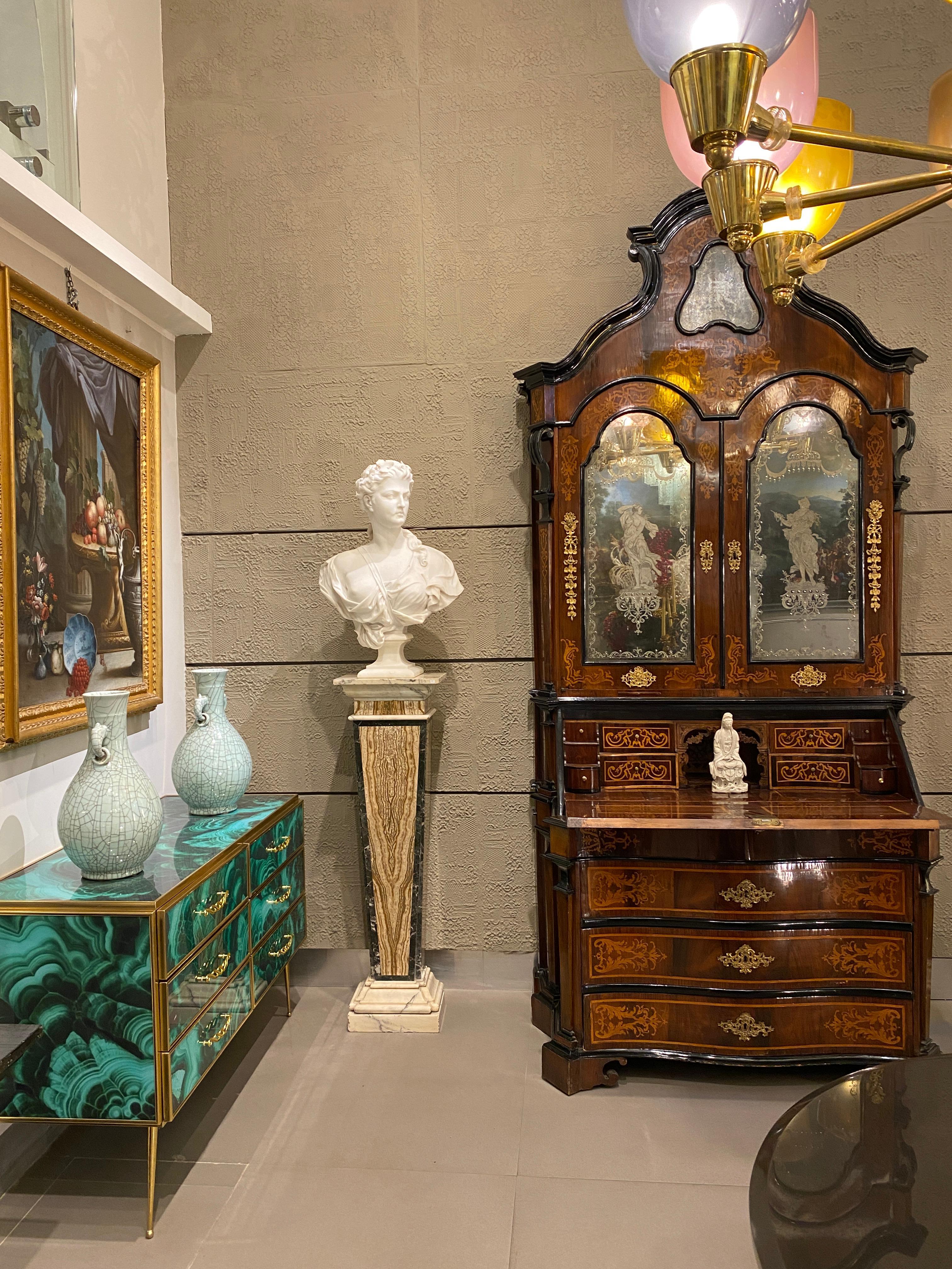 Superbe Buste de Flora en marbre blanc néoclassique France 1850 ' en vente 3