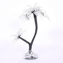 Table Top Glass and Metal Palm Tree Sculpture