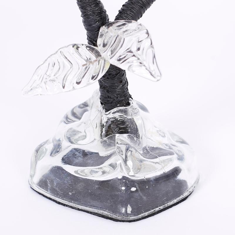 Palmen-Skulptur aus Glas und Metall mit Tischplatte im Angebot 2