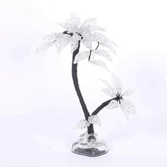 Vintage Table Top Glass and Metal Palm Tree Sculpture