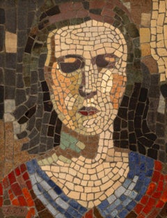 Panneau mosaïque de Taizan Portrait d'une femme