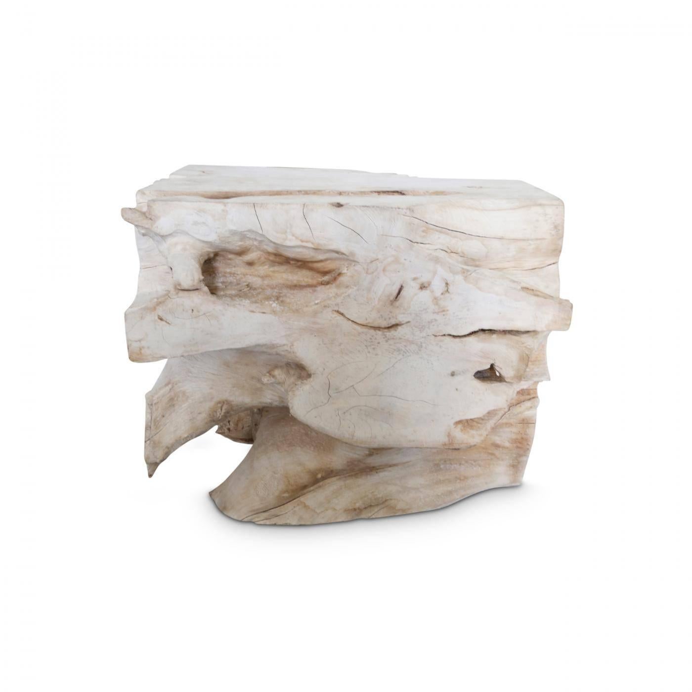 Unknown Abstract Sculpture - TEAK ROOT SIDE TABLE
