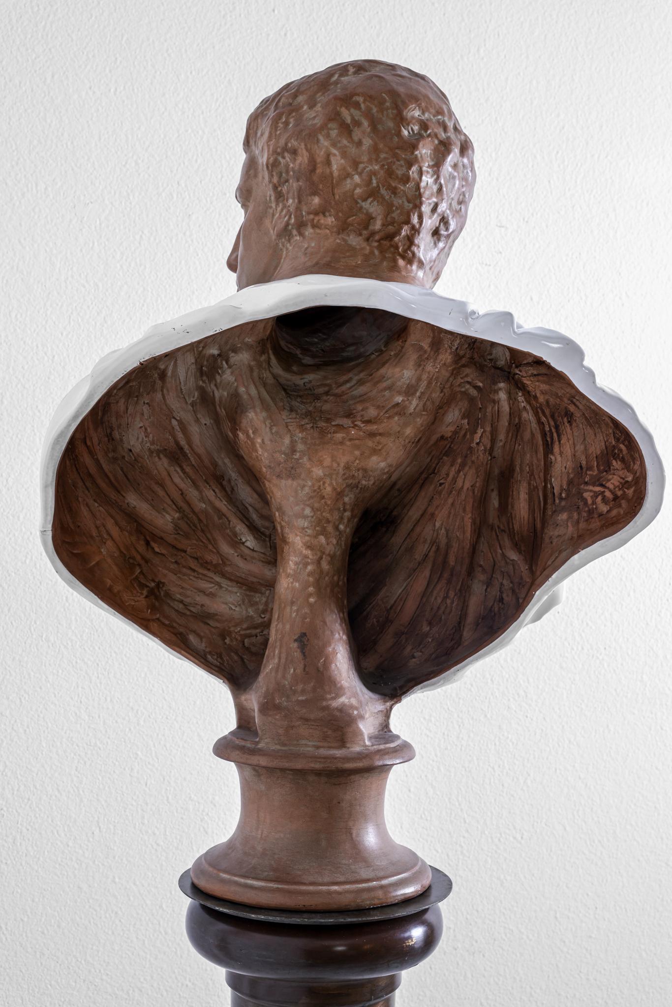 Terra-Cotta Bust of a Roman Senator For Sale 9