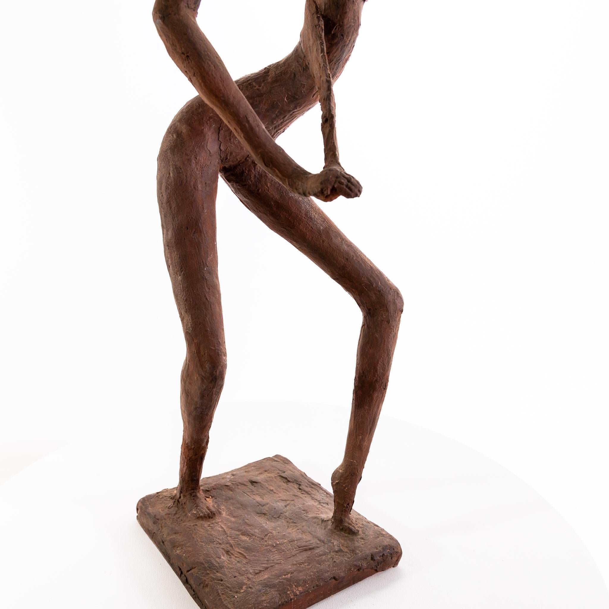 Terrakotta bozzetto, tanzende Frau nackt (Abstrakt), Sculpture, von Unknown