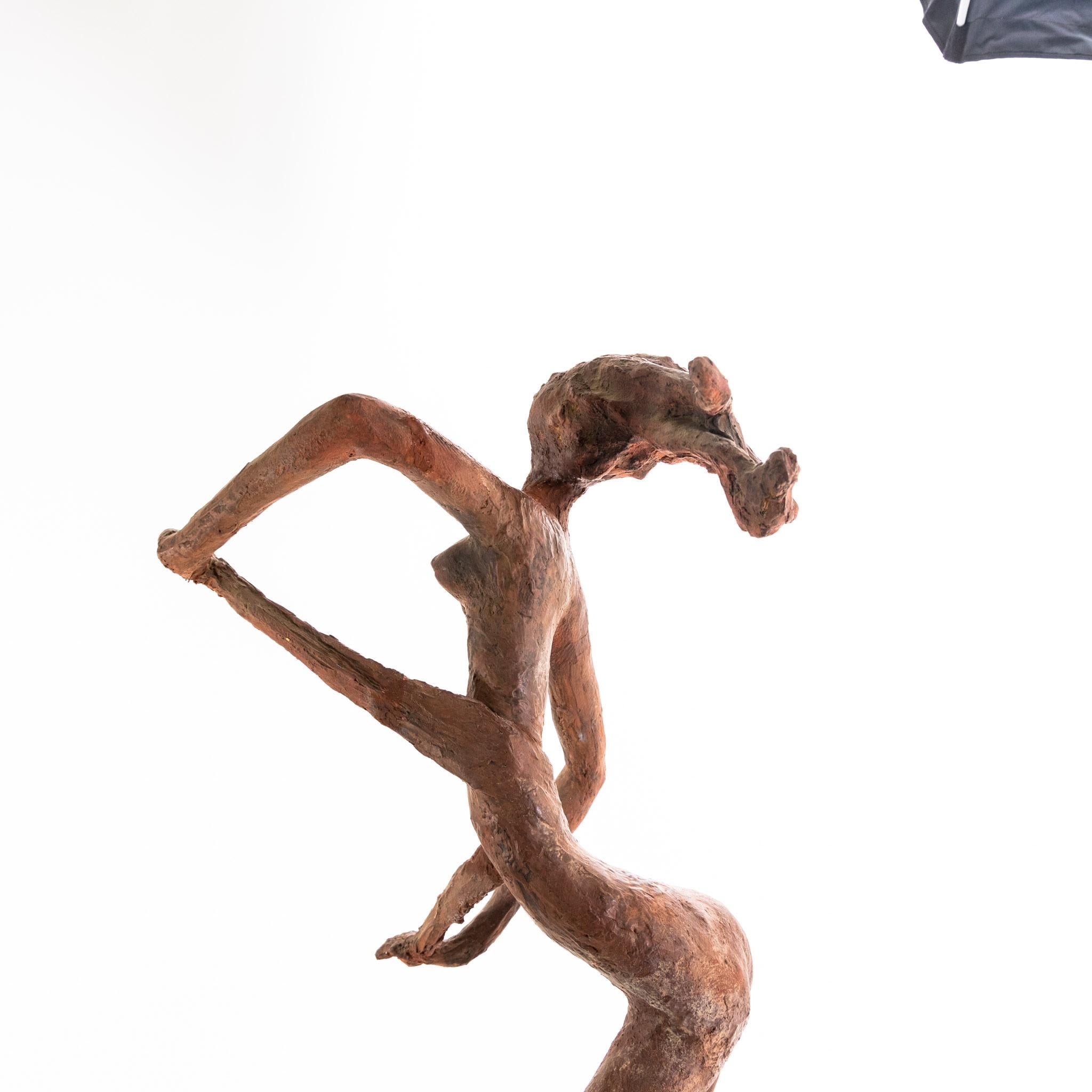 Terracotta bozzetto, dancing woman nude - Abstract Sculpture by Unknown