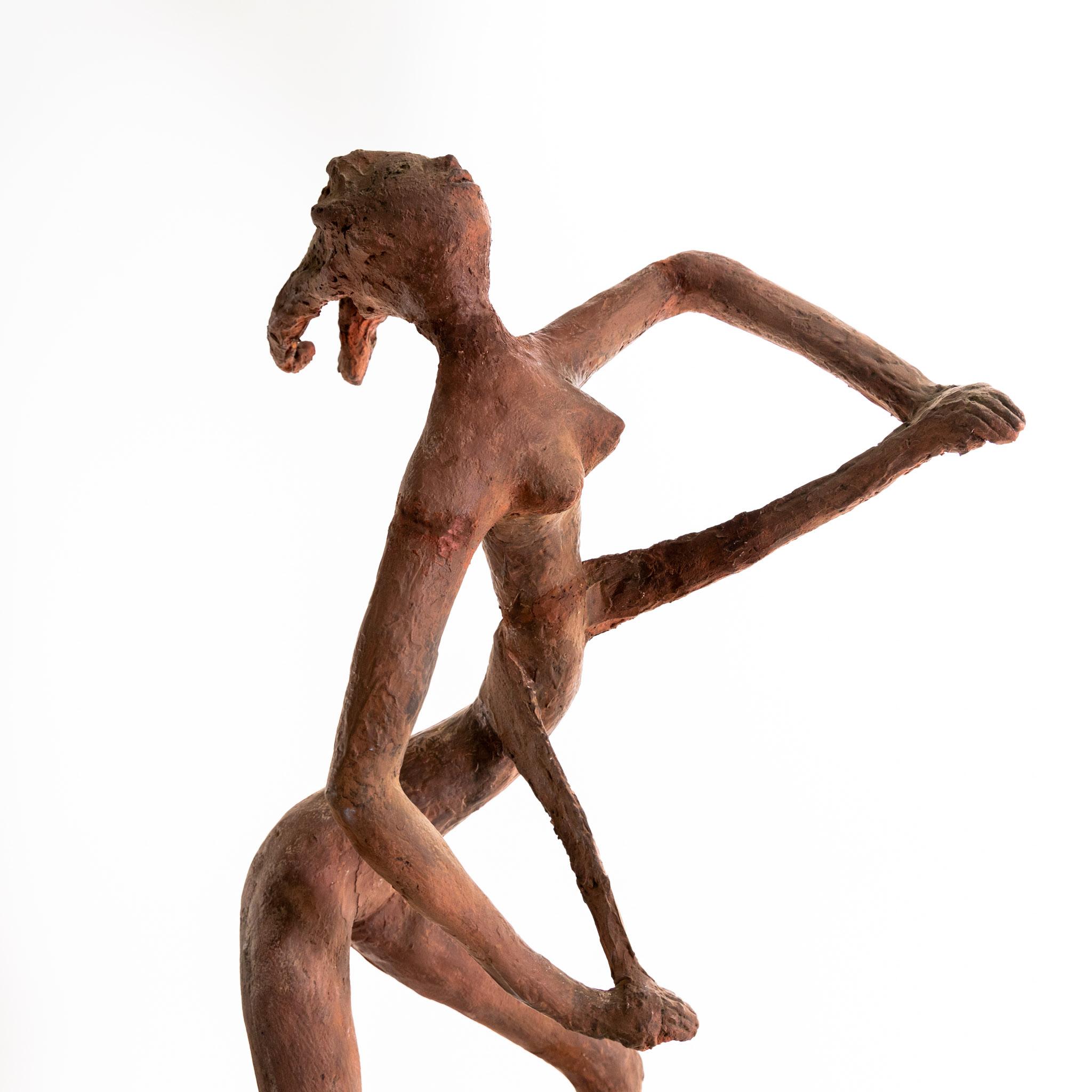 Terracotta bozzetto, dancing woman nude For Sale 2