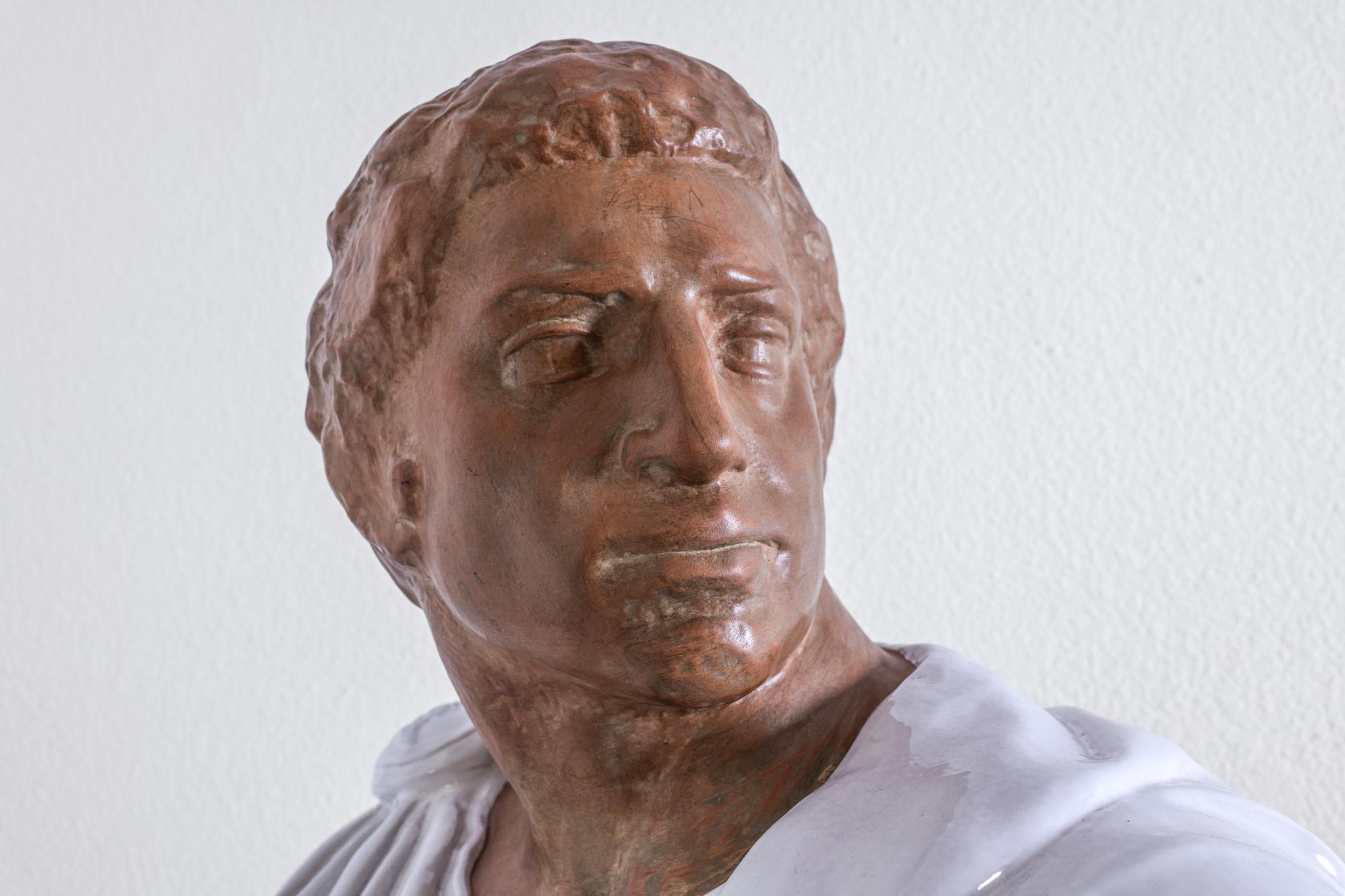 Terracotta Bust of Roman Emperor For Sale 8