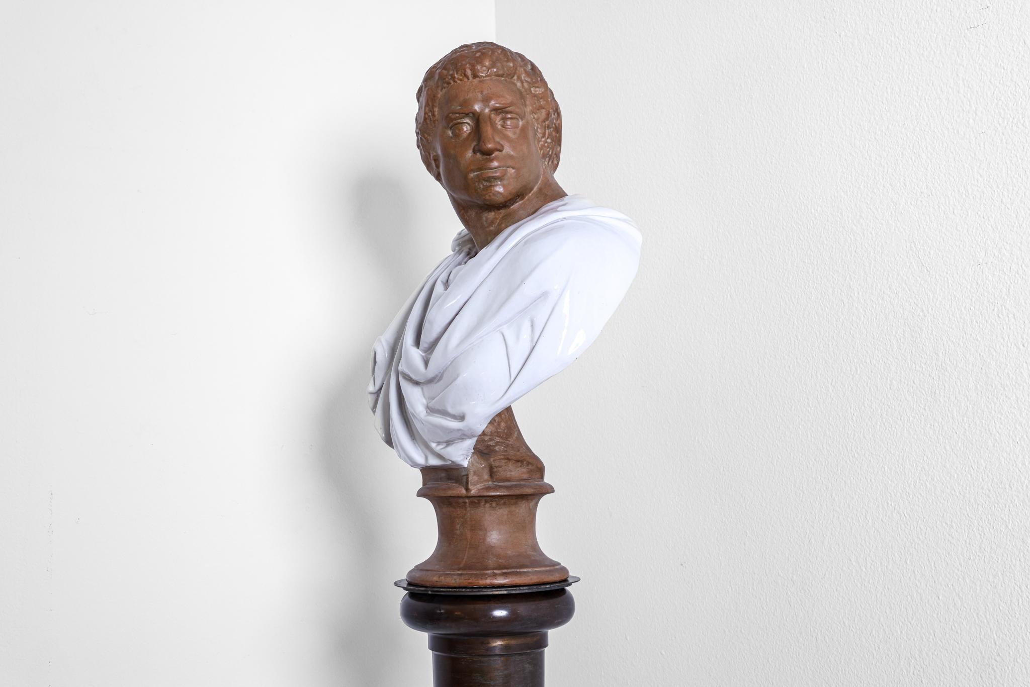 Terracotta Bust of Roman Emperor For Sale 1