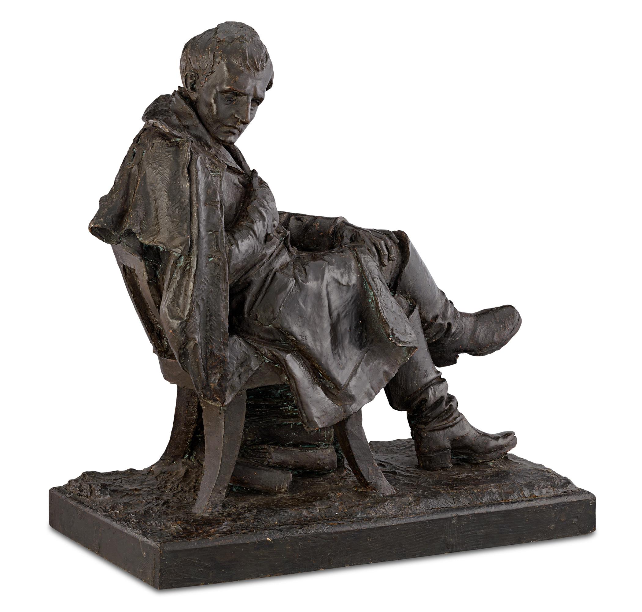 Terracotta Statue of Emperor Napoleon at St. Helena - Sculpture by Unknown