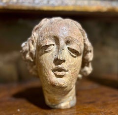Female Head Oak Sculpture France second half of the 16th century