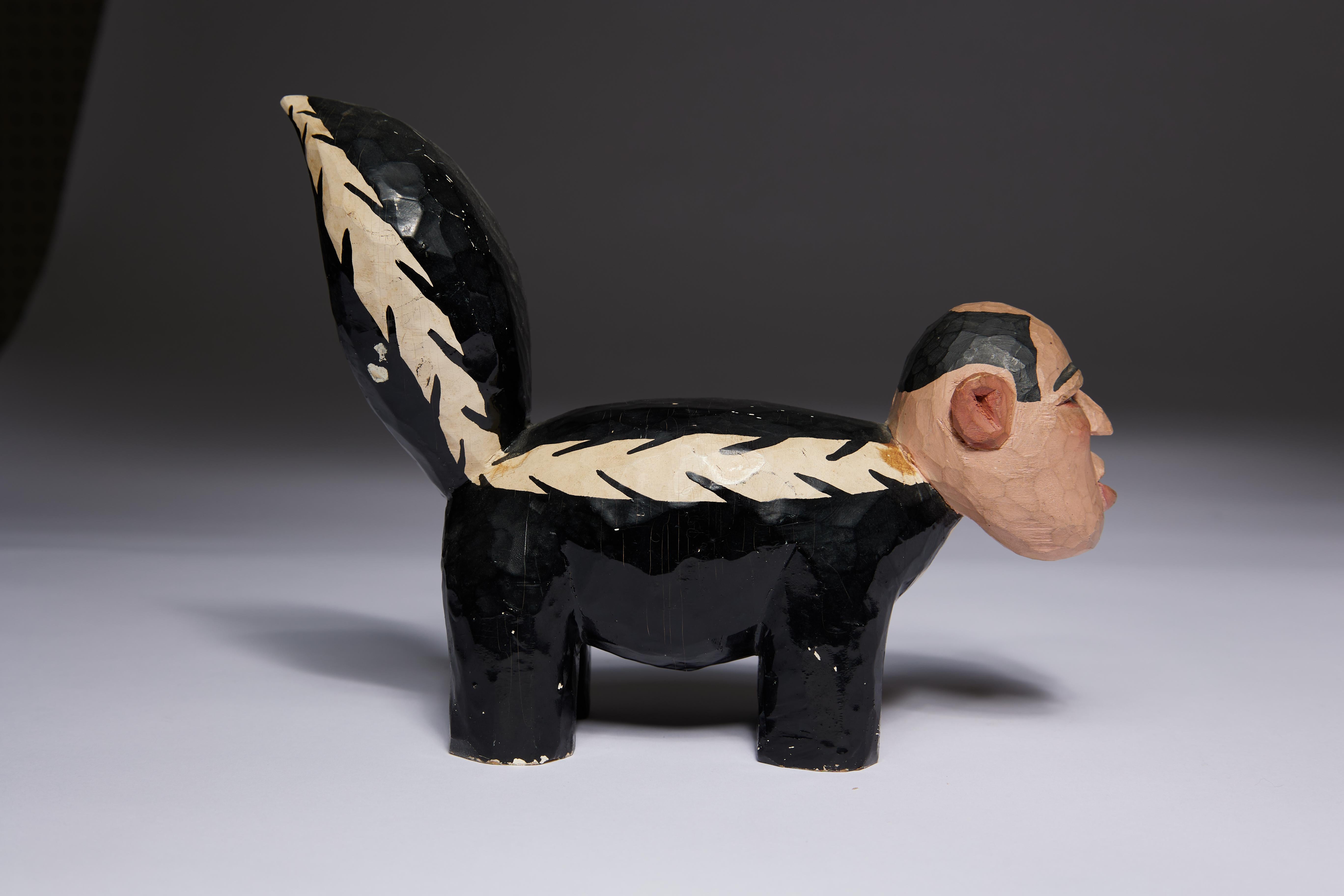Las tres mofetas de la II Guerra Mundial, figuras de madera tallada de Hitler, Mussolini y Tojo en venta 4