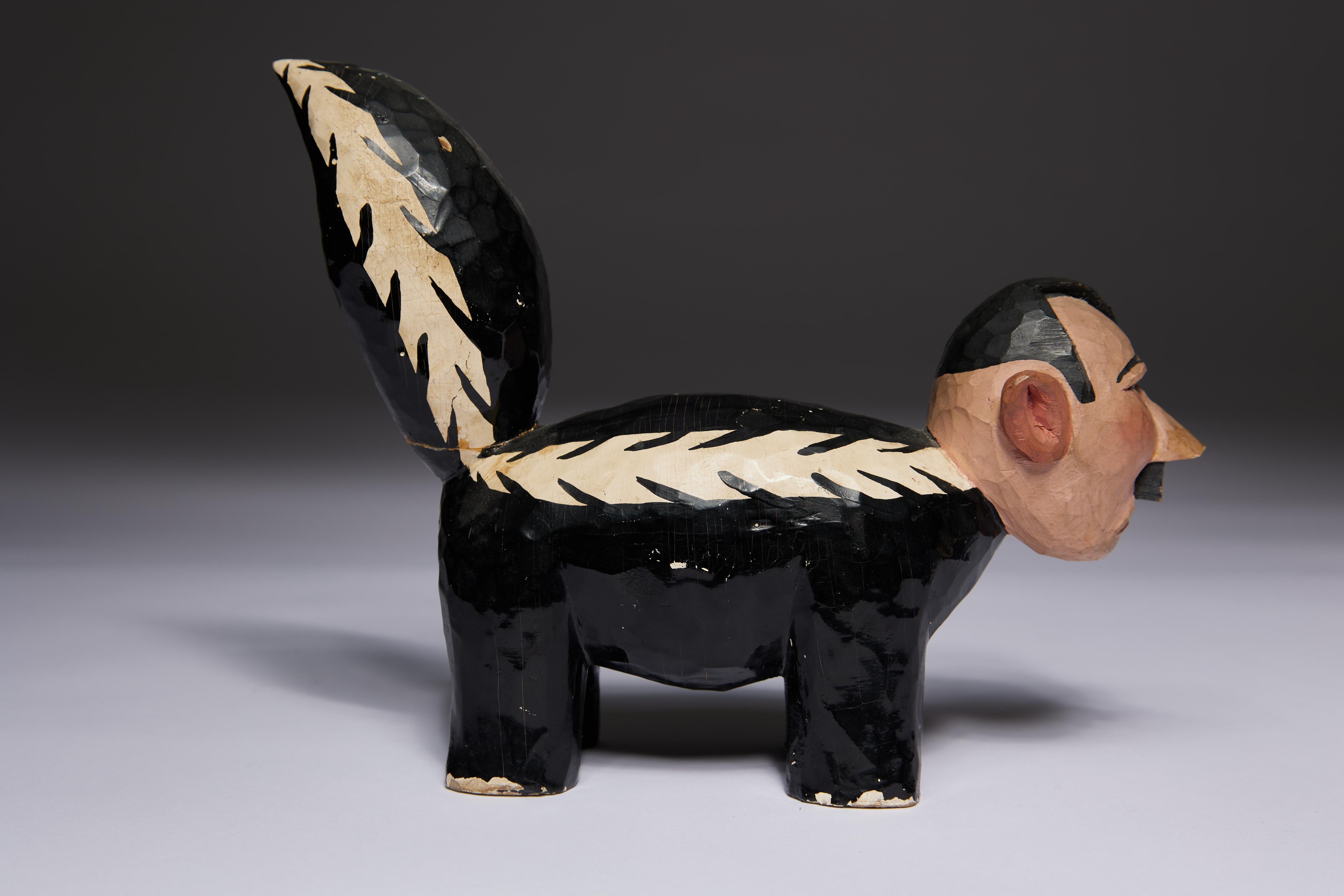 Las tres mofetas de la II Guerra Mundial, figuras de madera tallada de Hitler, Mussolini y Tojo en venta 6