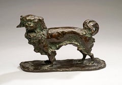 Antique Bronze Dog Portrait of a Cavalier King Charles "Thigley" circa 1905