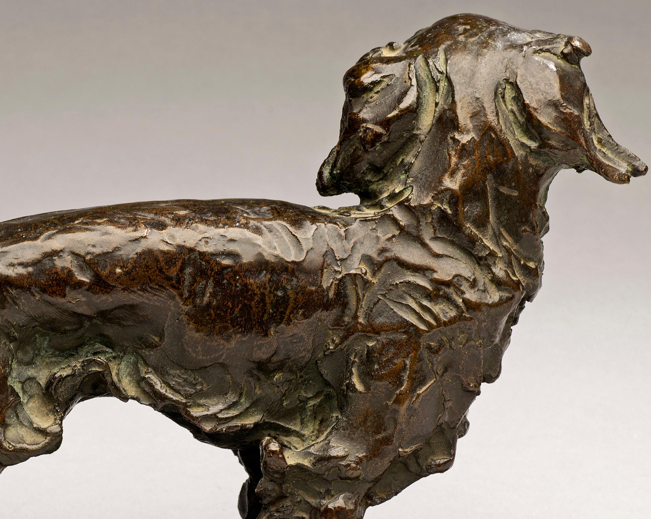 Antique Bronze Dog Portrait of a Cavalier King Charles 