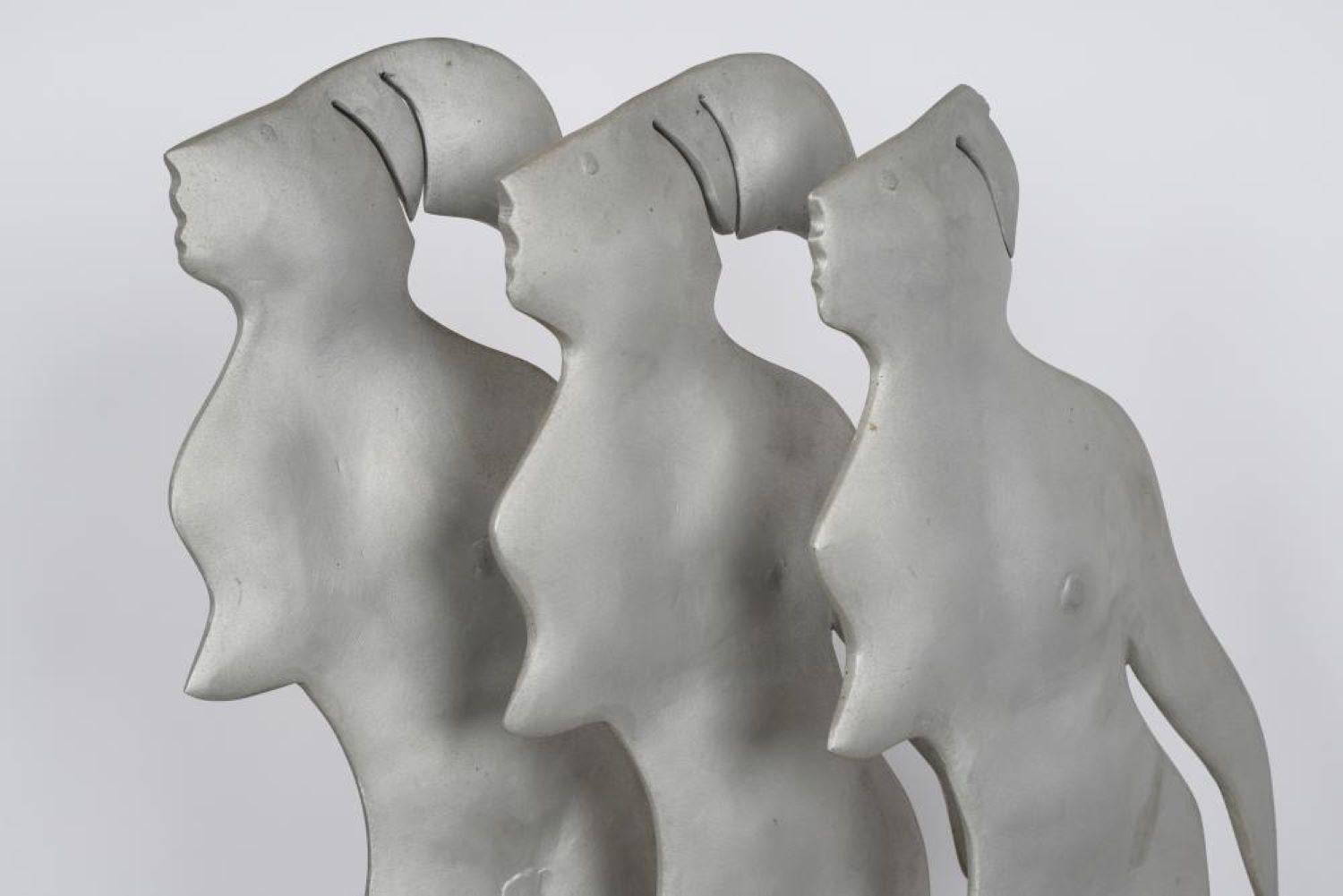 3 Figures by Michael Hill
Aluminum sculpture; Provenance: The Estate of Barbara Beretich, Artist & Collector of Art, Claremont, CA;
 