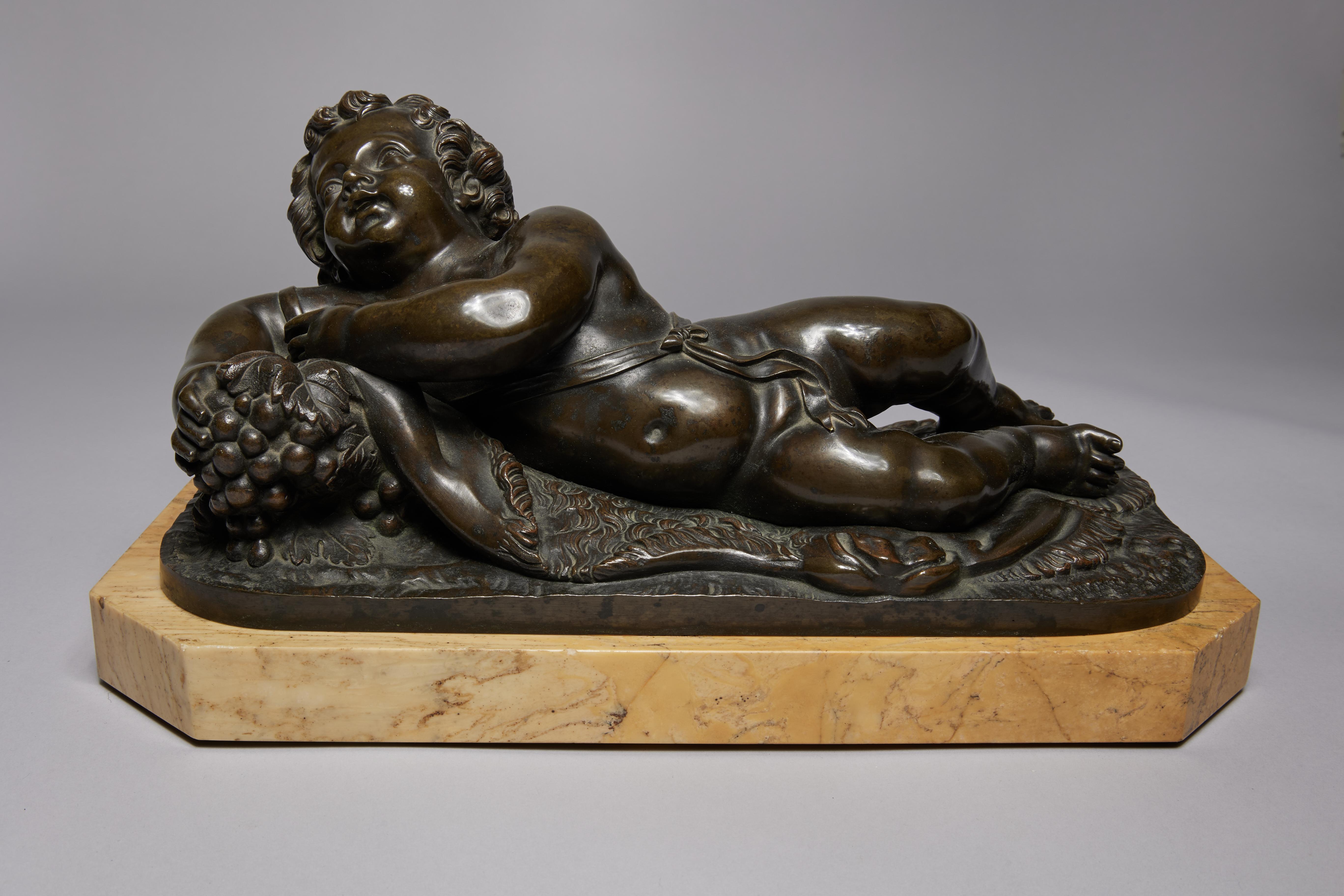 Cherubino in bronzo Tiffany & Co. del XIX secolo su base in marmo - Sculpture di Unknown