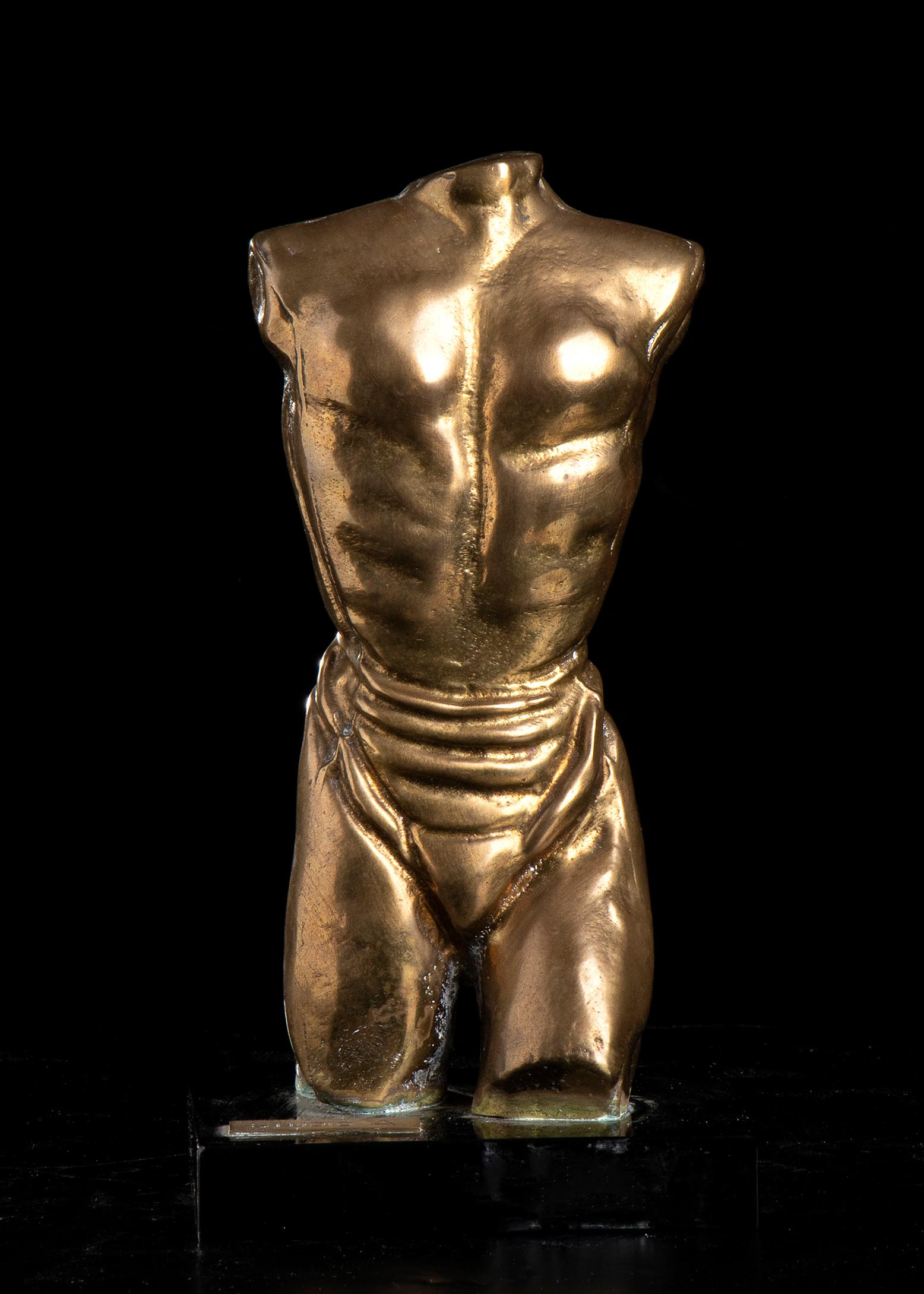 Unknown Nude Sculpture - Torso Art Deco Style Signed Studio A Roma 