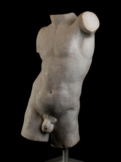 Torso Marmorskulptur eines Mannes oder Athleten römischer klassischer Stil Italienisch 20