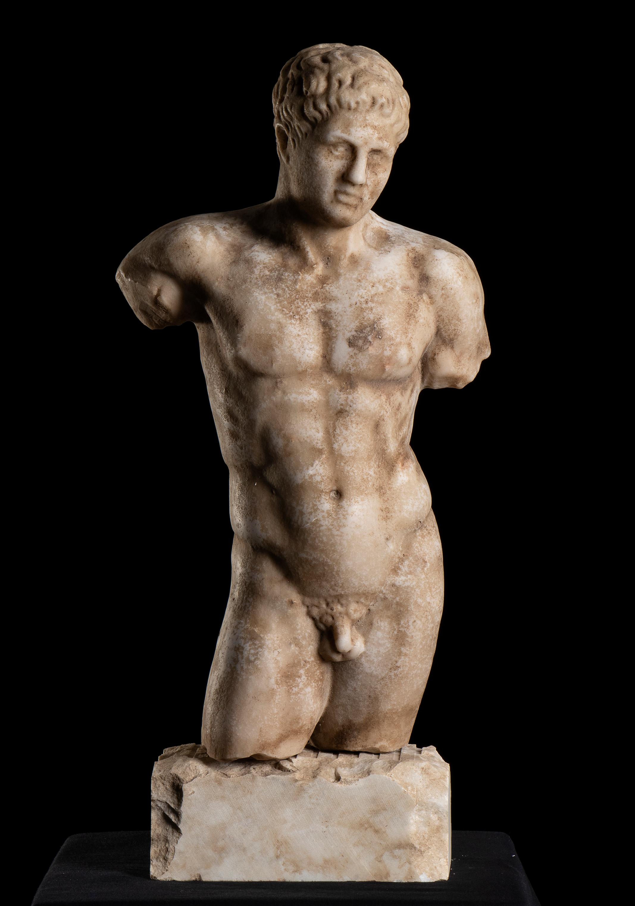 Unknown Nude Sculpture - Torso Sculpture of Doryphoros as a Torso After the Greek Original by Polykleitos