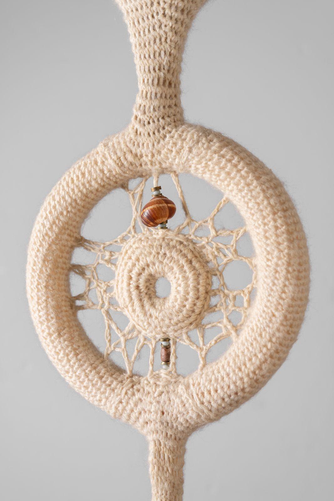 Trio of Hand Woven Suspended Textile Sculptures by Fiber Artist Barbara Coburn For Sale 7