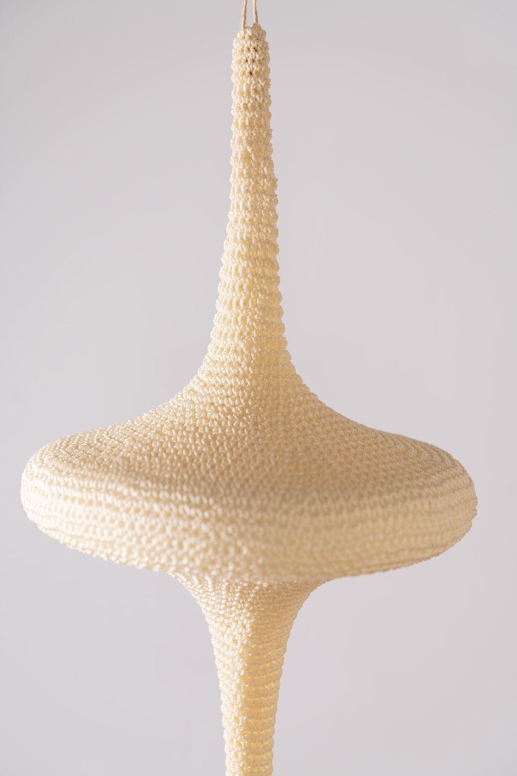 Trio of Hand Woven Suspended Textile Sculptures by Fiber Artist Barbara Coburn For Sale 11