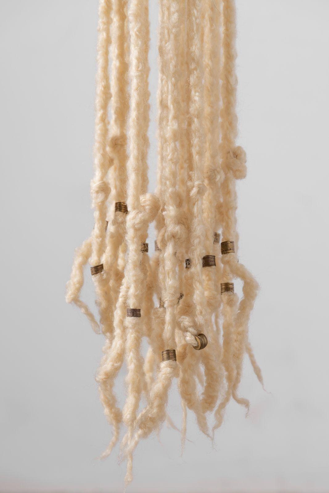 Trio of Hand Woven Suspended Textile Sculptures by Fiber Artist Barbara Coburn For Sale 1