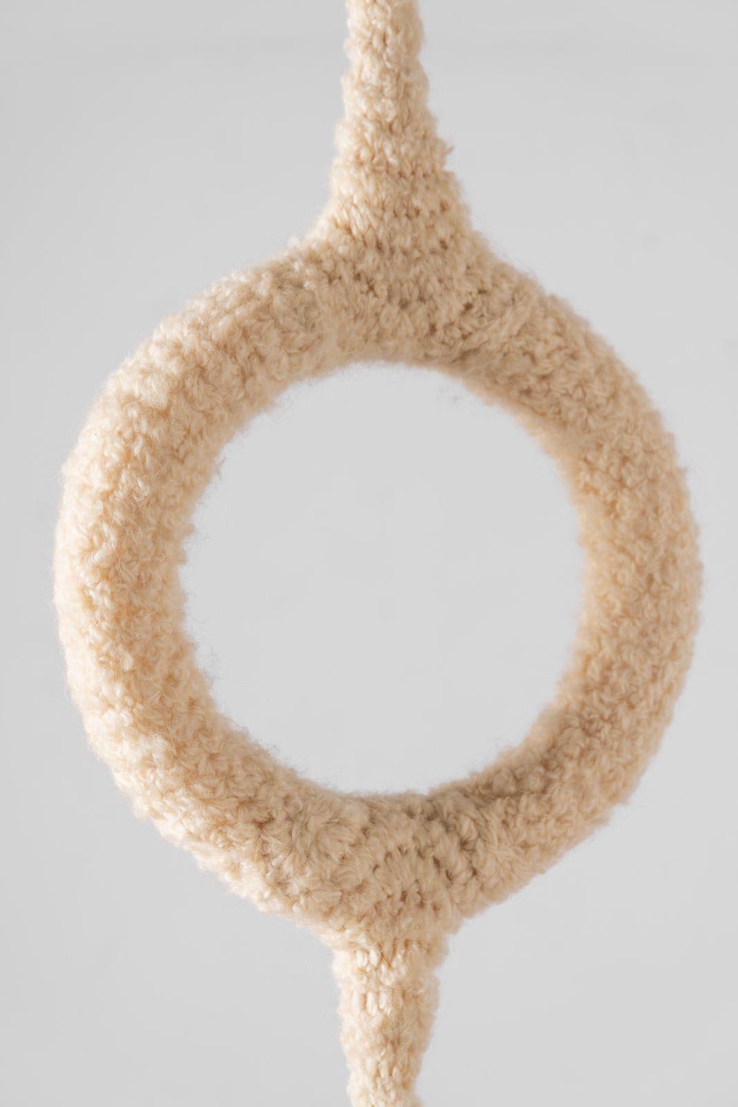 Trio of Hand Woven Suspended Textile Sculptures by Fiber Artist Barbara Coburn For Sale 3