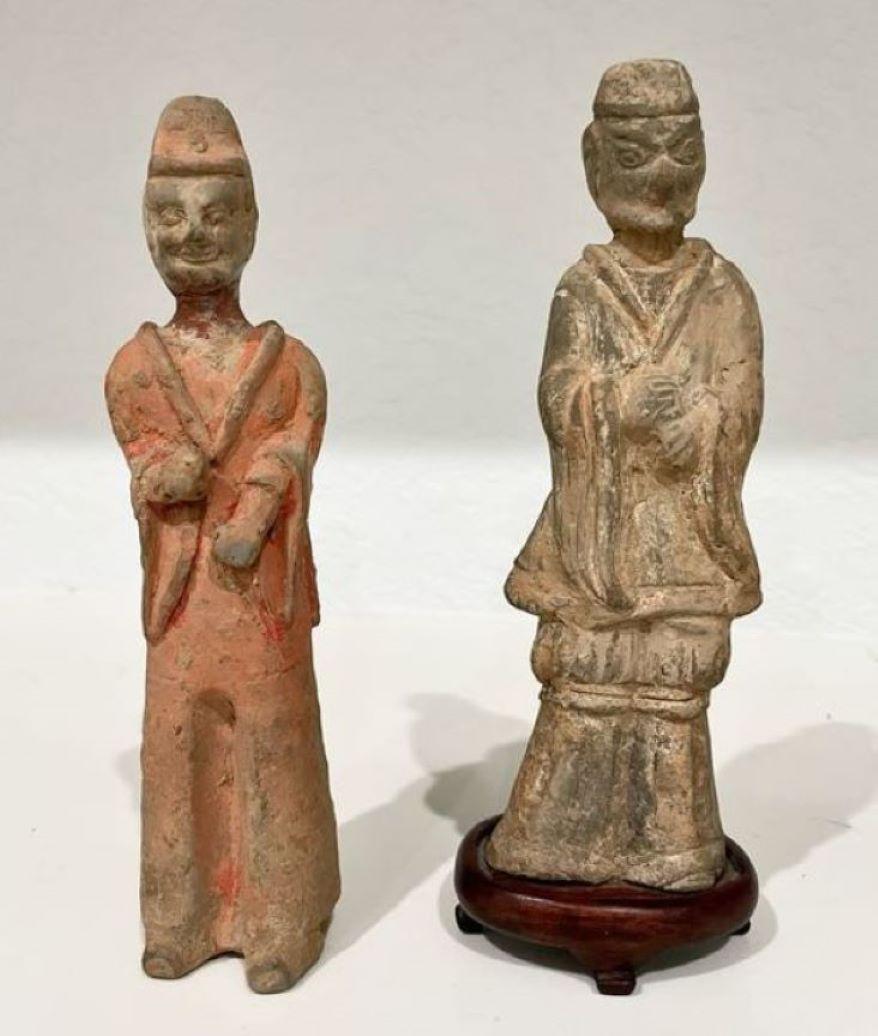 Unknown Figurative Sculpture - Two Sui Tang Groom Figures
