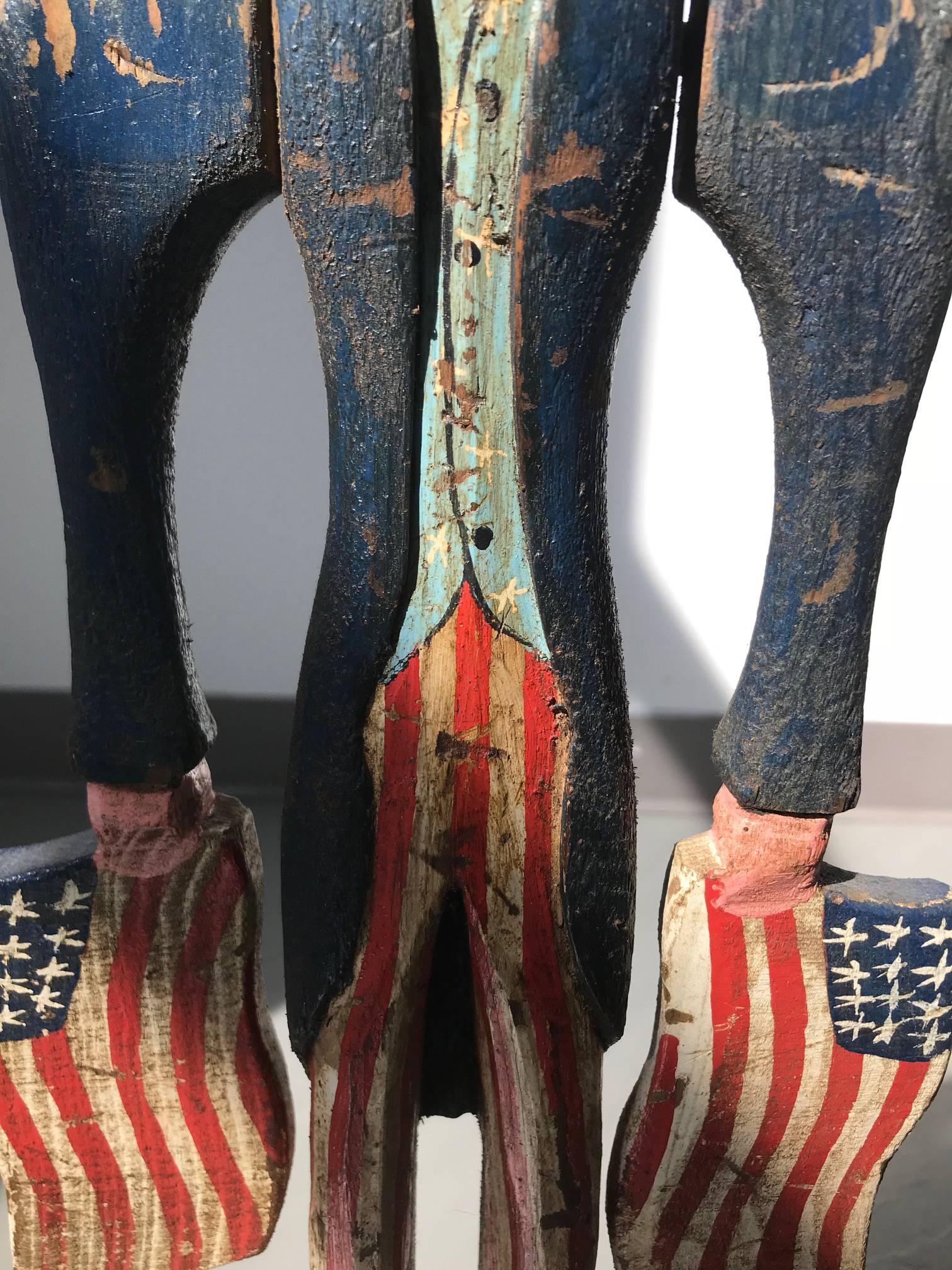 uncle sam wooden statue