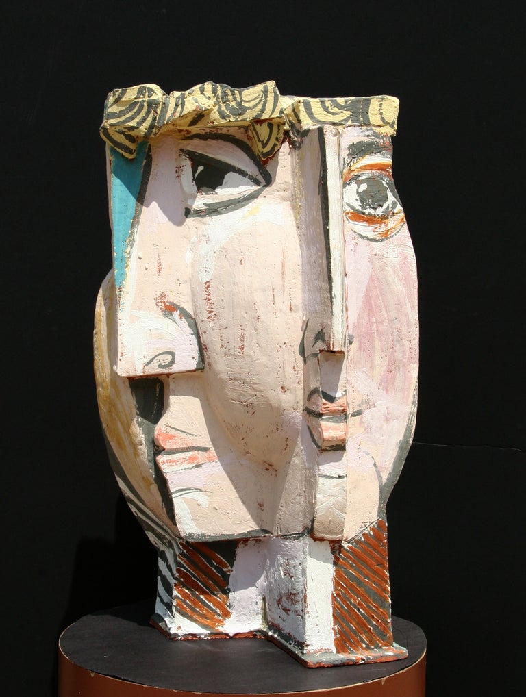 Unknown Unique Ceramic Cubist Bust For Sale at 1stDibs