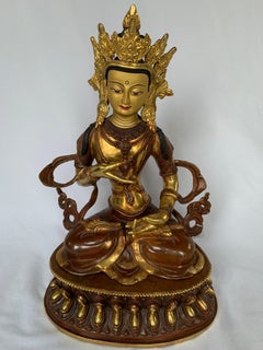 Vajrasattva Statue 12.5 Inch with 24K Gold Handcrafted by Lost Wax Process