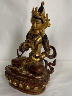 Vajrasattva Statue 7.5 Inch with 24K Gold Handcrafted by Lost Wax Process