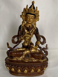Vajrasattva Statue 7.5 Inch with 24K Gold Handcrafted by Lost Wax Process