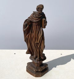 Venetian master - 18th century figure sculpture - Saint- Carved wood Venice