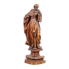 Venetian master - 18th century figure sculpture - Saint- Carved wood Venice